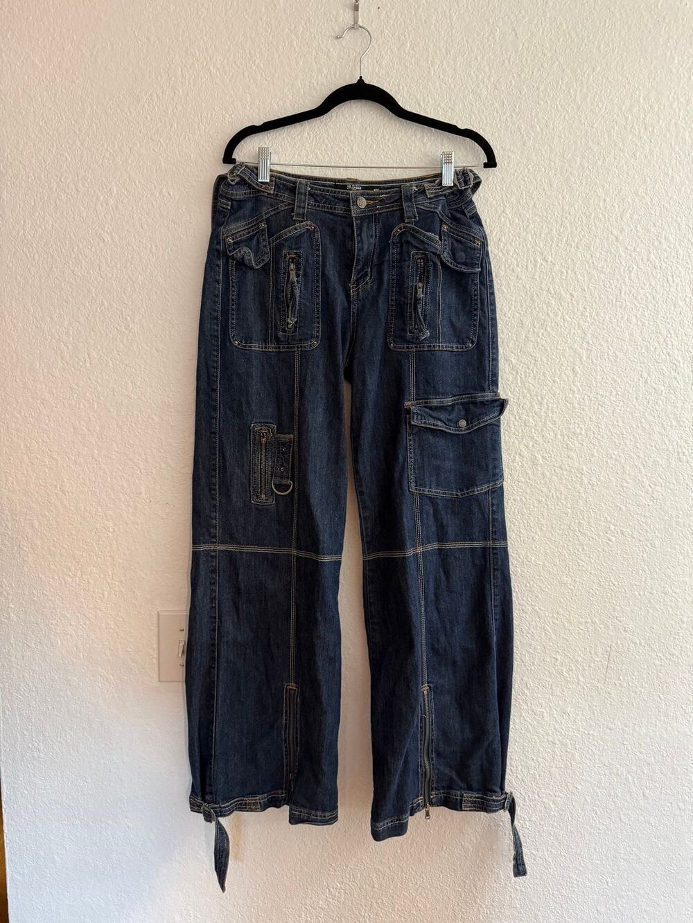 Jaded London Wide Leg Zip Cargo Jeans Size 26